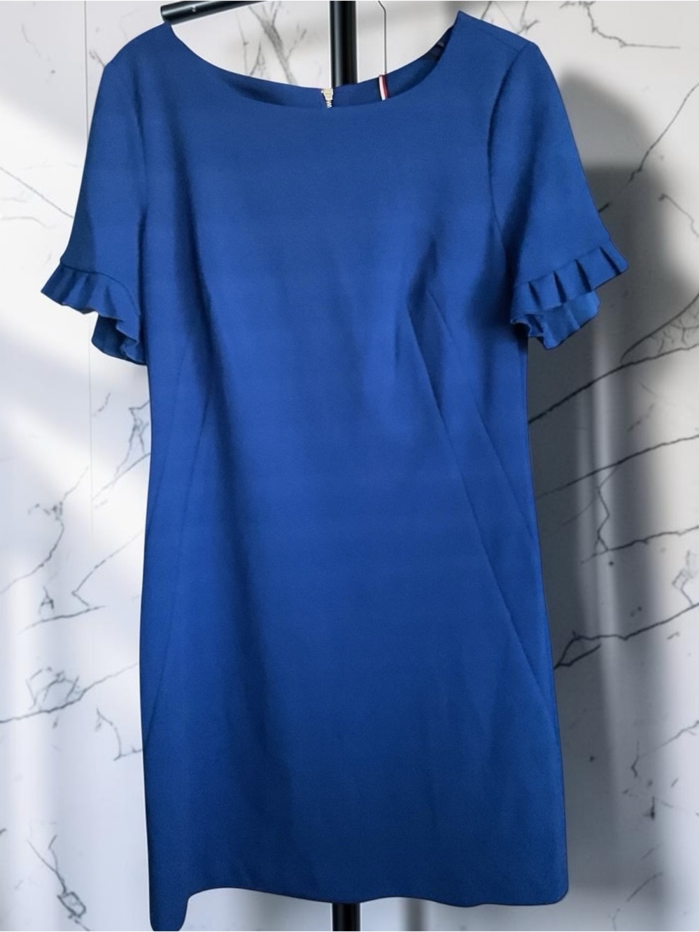 Tommy Hilfiger “Jay” Cobalt Blue Ruffle Sleeve Midi Dress, P2P:19”, L:34”, NWT